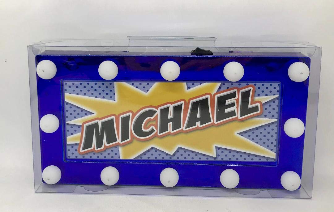 Michael Childrens LED Personalised Name in Lights Room Sign