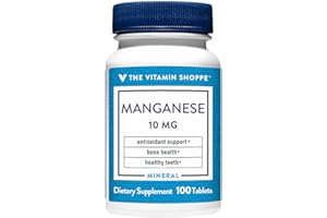 The Vitamin Shoppe Manganese 10MG, Antioxidant Supplement That Supports (100 Tablets)