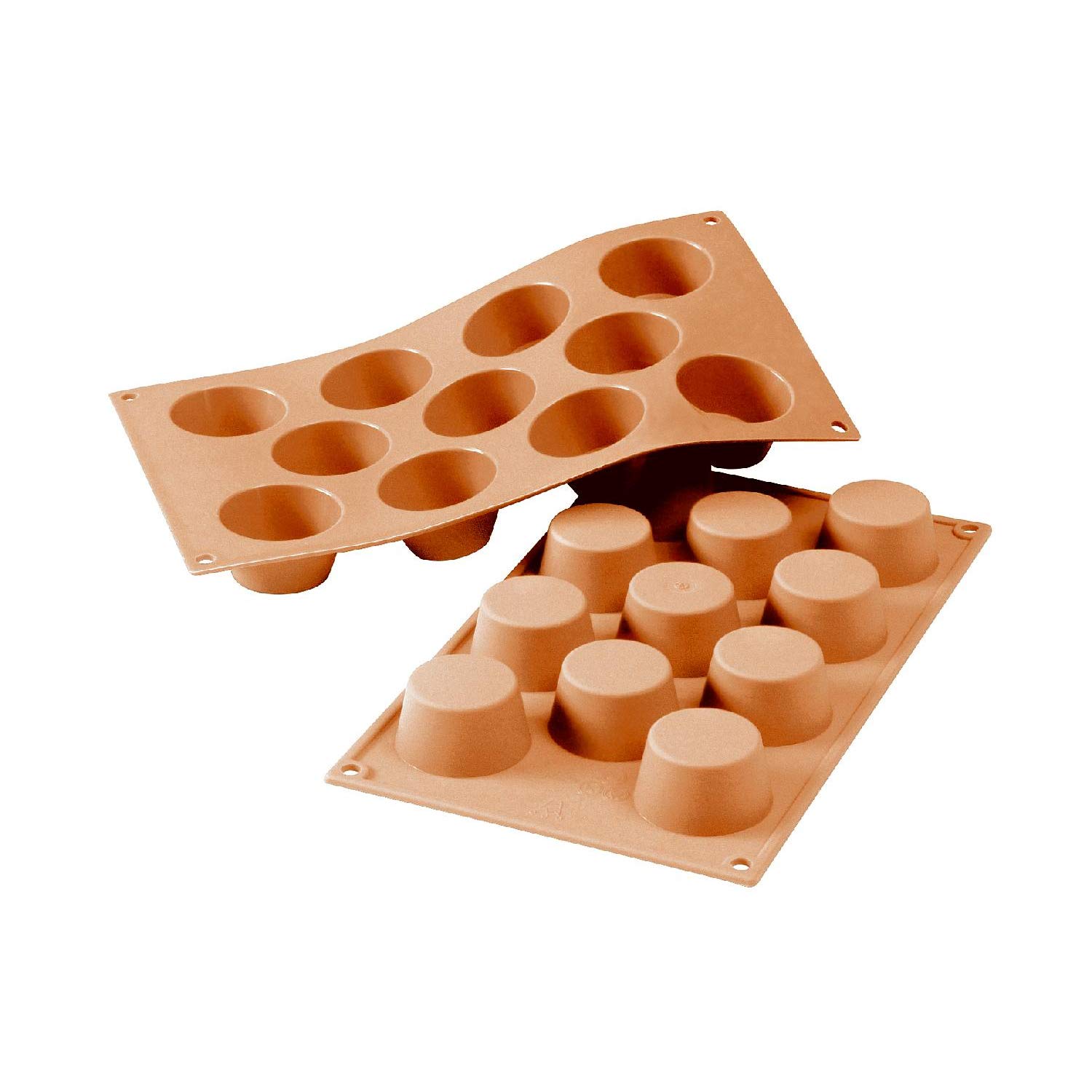 Silikomart | SF0022 Silicone Mould for Muffin Monoportions, Non-Stick, 11 Cavities, Pack of 1 Cake Mould, Ø 51 h 28 mm, Made in Italy