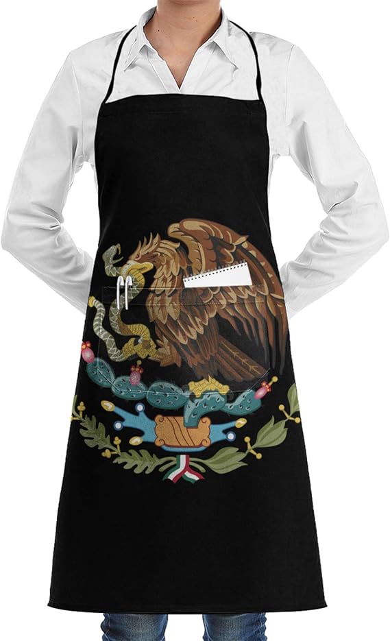 Flag of Mexico Apron with Pocket for Chef Gardening Cooking