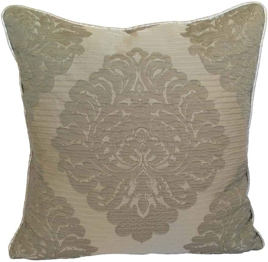 Home & Garden Satin Damask Pattern 18x18 Silver Gray Decorative/Throw Pillowcase/Cushion Cover