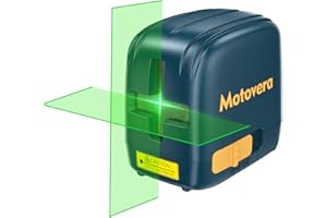 Motovera Laser Level,Cross Line Laser with Self-Leveling,Green Cross Line with Vertical and Horizontal,Accurate leveler tool for Picture Hanging Home Decoration,Battery Included lazer level