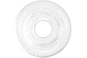 Crapyt Ceiling Medallions for Chandeliers Ceiling Fan Medallion for living room, dining room, shopping mall, bedroom 12.2" Light Medallion White