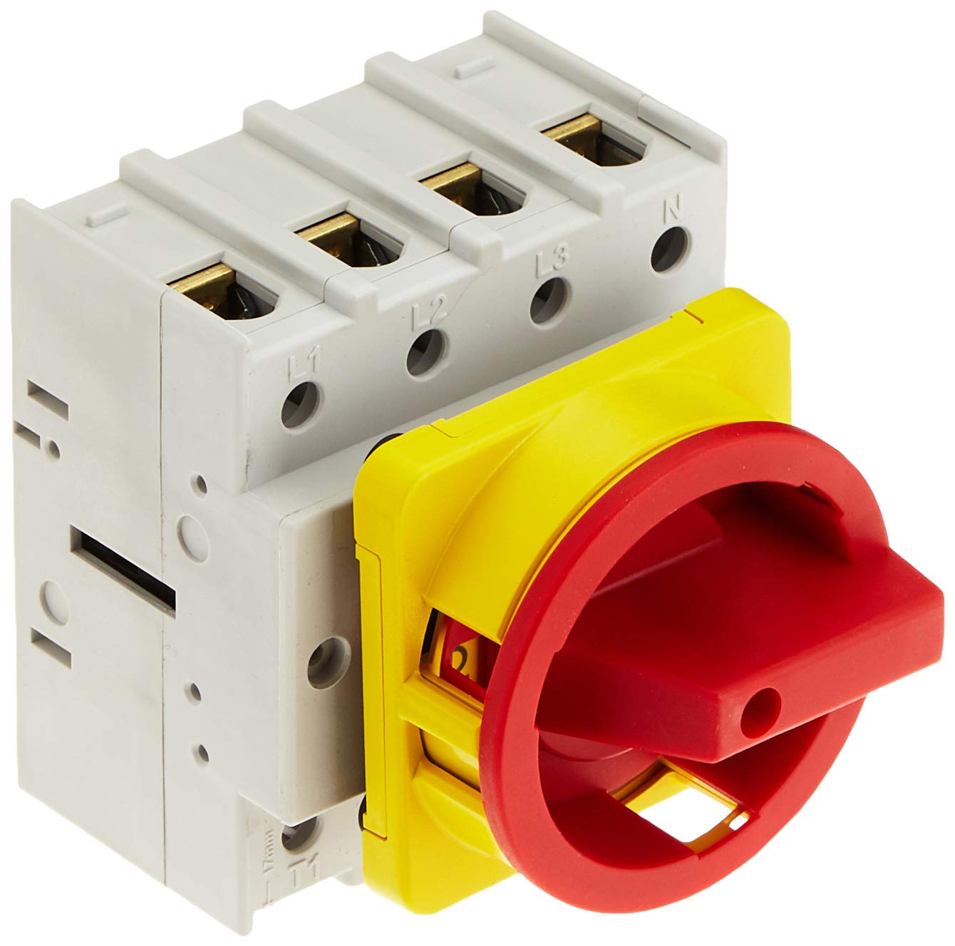 Emergency Stop Switch Red/Yellow 125A Separating, 4-Pole, Front Installation