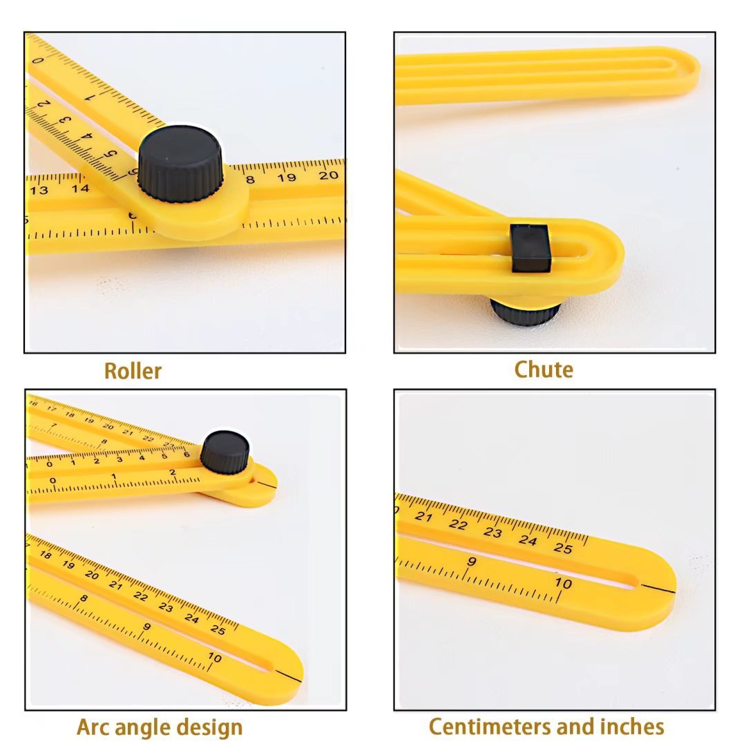 Multi Angle Measuring Ruler, Ultimate Template Tool Angle Measurement Tool for Craftsmen, Builders & Handymen