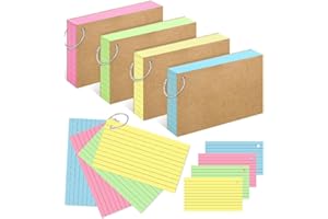 200 Count Colored Index Cards 3x5 Inch, Heavyweight Lined Note Cards for Studying