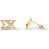 Sorority Shop Sigma Kappa Earrings — SK 18K Gold Plated Sorority Gifts Earrings, Long-Lasting Sigma Kappa Gifts for Women