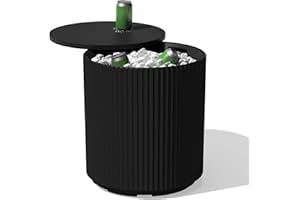 Veradek Outdoor Cooler Side Table - 2 in 1 - Designed for Use as Outdoor Side Table, Patio Table, Hot Tub Table, Outdoor Deco
