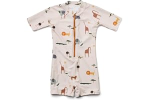 LDIOIF Boys One Piece Swimsuit Whale Dolphin Bathing Suit Zipper Rash Guard Kid Short Sleeve Swimwear Shark Beach Wear UPF50+