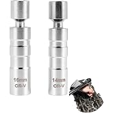 14mm&amp;16mm Magnetic Swivel Spark Plug Sockets, Thin Wall 3/8 Inch Drive 12-Point Standard Spark Plug Socket Removal Tool 360-degree Rotation, Suitable for Most Car Models.