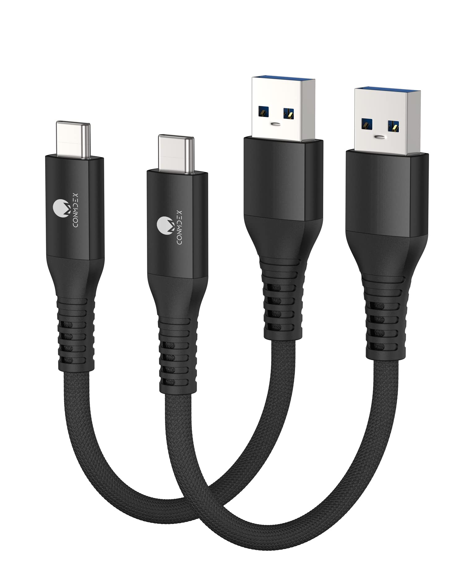 Photo 1 of CONMDEX USB C Charger Cable [1ft, 2-Pack] USB 3.1 Gen 2 10Gbps Data Transfer Braided Type C Cord, Short Fast Charging USB to USB C Android Auto Cable Compatible with iPhone 17 16 Galaxy S25, Black