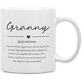 QASHWEY Granny Gifts Coffee Mug, Gifts for Granny Grandma from Grandkids, Grandma Coffee Mug, GrannyMothers Day Mug Tea Cup Gifts forGrandma, GrannyDefinition Coffee Cups Ceramic 11oz
