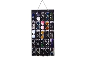 RZMAYIS Sunglasses Organizer Storage Wall Mounted Hanging Sunglasses Organiser 25 Slots Glasses Storage Organizer Holder (Black)