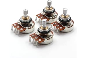 X-ON Set of Four (4X) Bourns 500K SHORT Split Shaft Audio Taper Low Friction Potentiometers