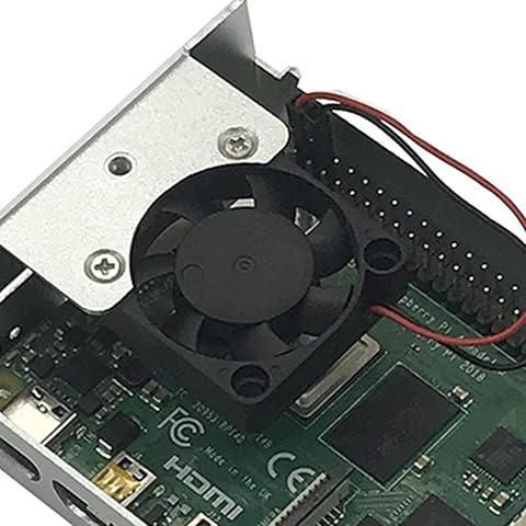 Heaviesk para Raspberry Pi 4 Modelo B Estuche + 5V / 3.3V con Ventilador de refrigeración Kit de Caja de disipador de Calor para Raspberry Pi 4 Modelo B