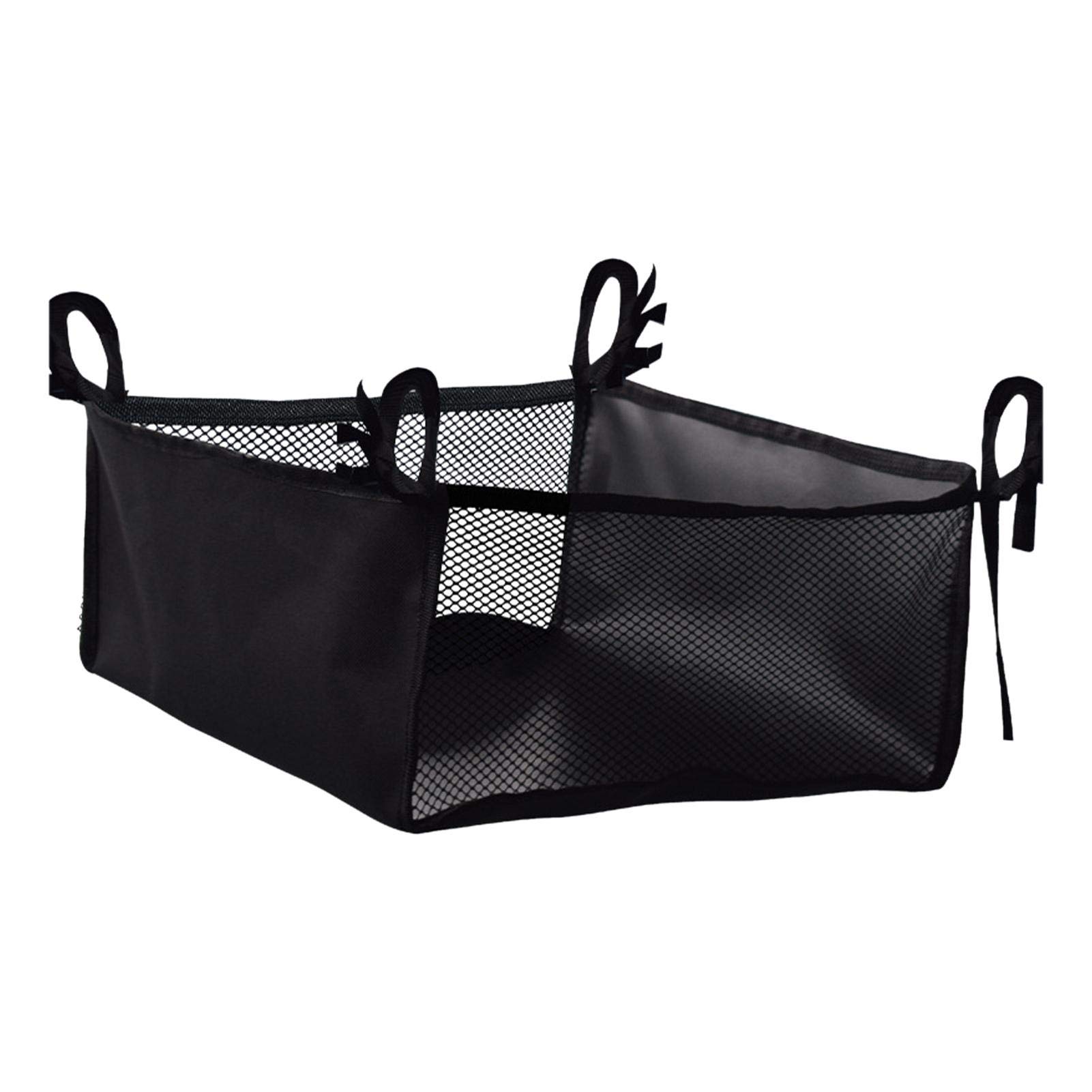 GCDN Wheelchair Under Seat Storage Bag, Rollator Walker Organizer Pouch Under Seat Medical Basket & Accessory Organizer Storage Books, Shopping and Essentials(Black)