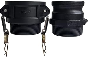 TALEGEN 3 Inch Camlock Fittings Type B & F Polypropylene Cam and Groove Hose Fitting Kit with 3" Female & Male Camlock x 3" NPT Male, Cam and Groove Hose Couplings