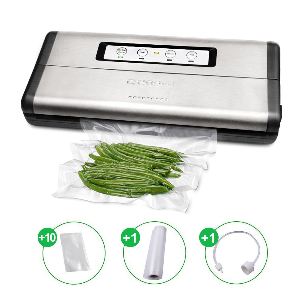 Crenova VS100S Vacuum Sealer 2018 Updated Food Saver Machine, Automatic