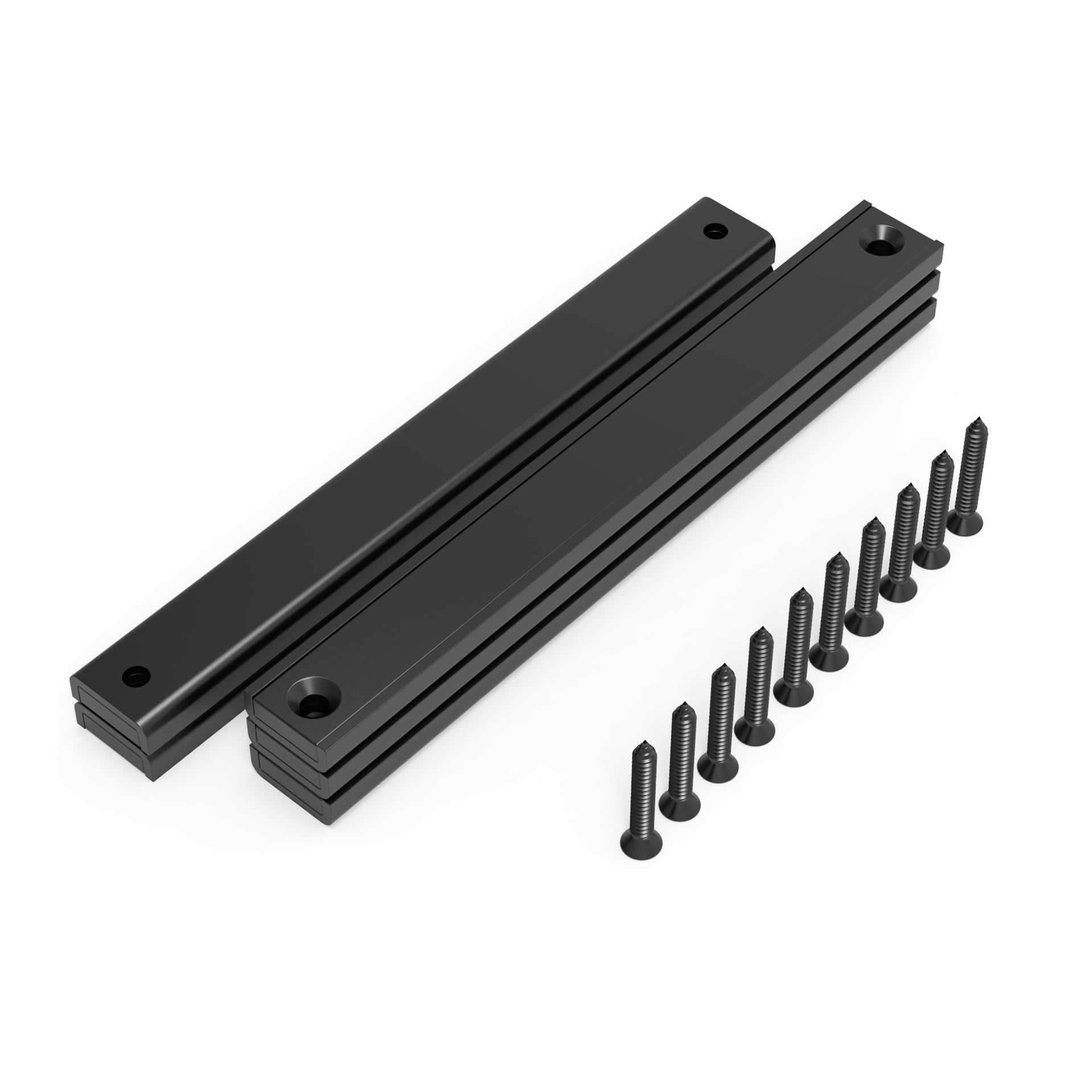 Photo 1 of Neodymium Rectangular Black Pot Magnets 88 lbs Pulling Force 120x13.5x5mm Pack of 5 with Countersunk Hole,Mounting Screws,Strong,Industrial Strength Rare Earth Magnets for Home, Workplace