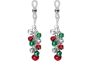 FAYERXL Jingle Bell Dangle Fake Rings Body Jewelry Non Piercing Red Green Ball Bead Tassels Women Christmas Party Gifts