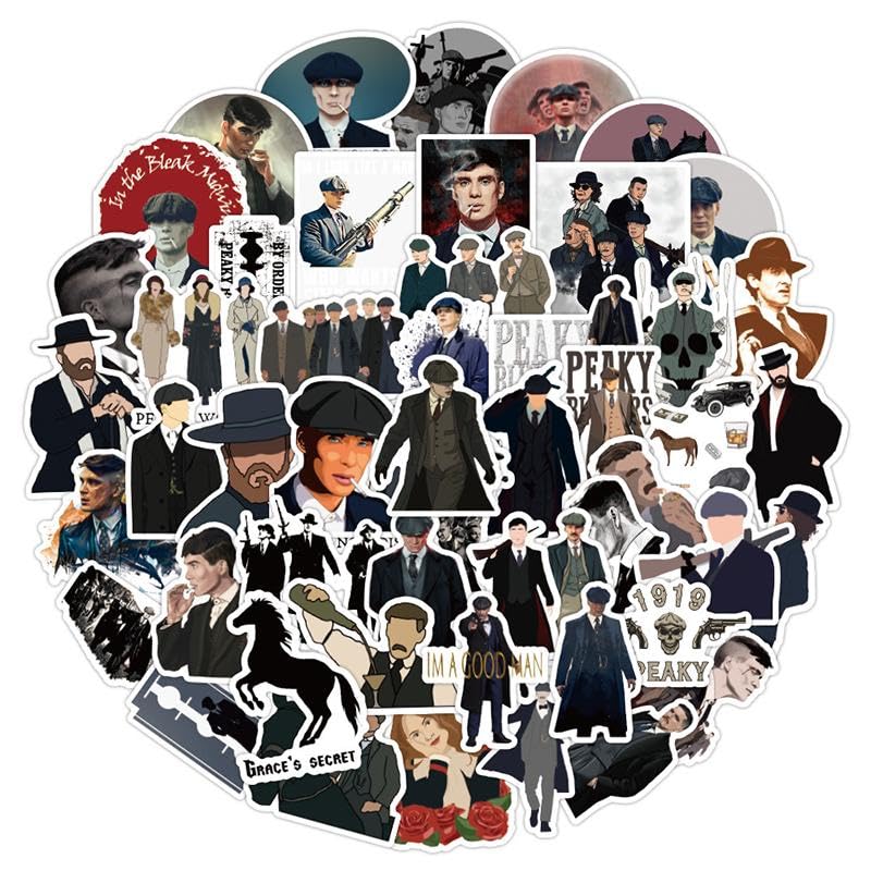 PSL 50pcs Peaky Blinders Movie Punk Sticker for DIY Phone Luggage Laptop Motorcycle Phone Waterproof Sticker