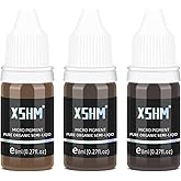 ATOMUS Micro-Blading Pigment 3 Bottle 8ml 0.27fl.oz Eyebrow Lip Eyeliner Tattoo Natural Plant Ink Black Coffee Dark Light Permanent Makeup Liquid