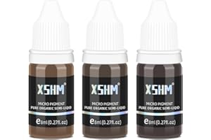 ATOMUS Micro-Blading Pigment 3 Bottle 8ml 0.27fl.oz Eyebrow Lip Eyeliner Tattoo Natural Plant Ink Black Coffee Dark Light Per