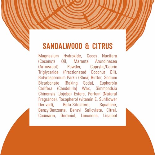 SCHMIDT’S ALUMINUM-FREE VEGAN DEODORANT SANDALWOOD & CITRUS FOR WOMEN AND MEN, WITH 24 HOUR ODOR PROTECTION, NATURAL INGREDIENTS, CRUELTY-FREE, 2.65 OZ