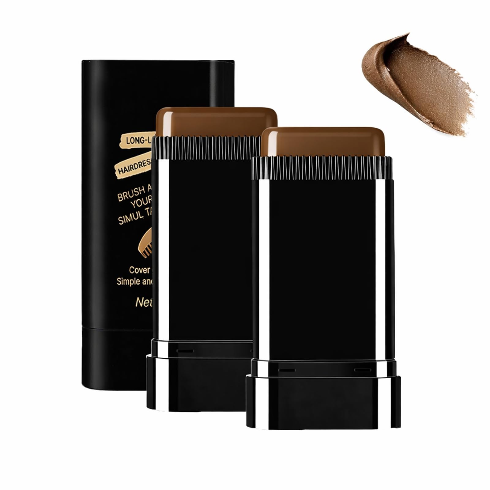 Photo 1 of 2-in-1 Hair Color Stick & Comb, Long-Lasting Color Finish, Water-Resistant, Easy Root Touch-Up Tool for Women & Men (Brownish Black)