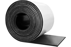 ZSUCUN Black Adhesive Rubber Strip, 1/8 (.125)" Thick X 4" Wide X 10'Long, Solid Rubber Roll with Self Adhesive for Anti-Slip, Anti-Vibration, DIY Gaskets, Crafts, Sealing, Supports, Protection