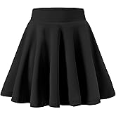 ZUNW Toddler Girls Casual Mini Flared Pleated Skirt Plain Stretch Waist Skater Skirt for Kids Sport Skort, 3-8 Years