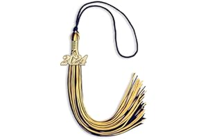 Endea Graduation Mixed Double Color Tassel with Gold Date Drop (Navy Blue/Gold, 2024)
