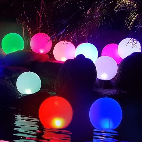 cootway solarleuchte aufblasbare solarlampen fur aussen 14 led kugel nachtlicht heller mit gleichstromversorgung ip68 wasserdichte schwimmend licht fur pool garten weihnachten patentiert 2stk amazon de garten
