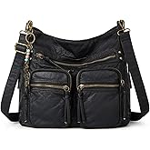 Worldlyda Crossbody Bags for Women Large Tote Soft Leather Purses Washed Y2K Hobo Vintage Handbag Shoulder City Bag