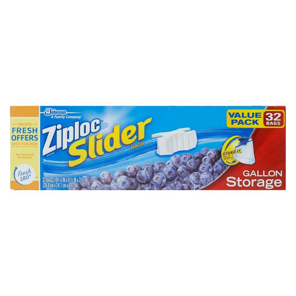Ziploc Slider Storage Bags Gallon Value Pack 32 ct (Pack Of