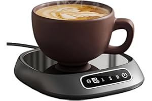 USB Rechargeable Coffee Mug Warmer - Smart Touchscreen with 55°C Constant Heat, Portable Drink Warmer for Desk, Travel, Offic
