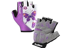 DuShow Women Half Finger Cycling Gloves,Gel Padded Anti-Slip Shock-Absorbing Mountain Road Bicycle Biking Bike Short Fingerless Gloves