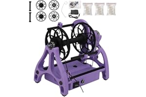 HMUPKR Household Eelctric Spinning Wheel, Eelectric Yarn Winder,Wool Spinning Fibre Spinning Wheel with Forward/Reverse Switching，Free Speed Adjustable (Purple)