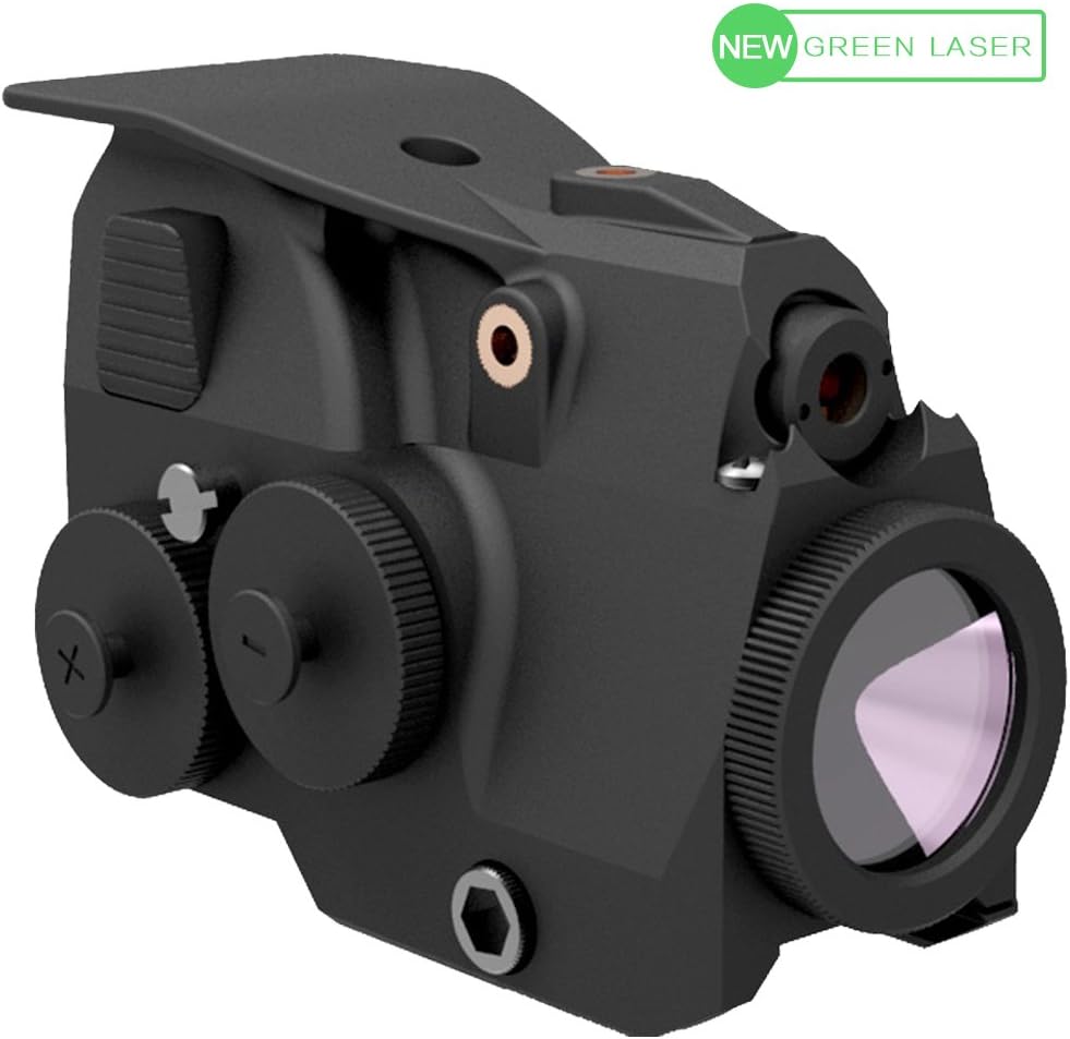 Laspur Tactical Green Laser Sight and High Lumen Flashlight Light Integrated Combo with Rail Mount for Pistol Rifle Handgun Gun, Aluminum Body and 2 Batteries Long Running Time