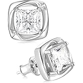 Color-D 2 carats Moissanite Princess/Pear/Teardrop/Oval Cut Stud Earrings for Women Men, Gold/White Gold Plated 925 Sterling Silver Studs, Christmas Mother's Day Valentine's Day Stud Earrings