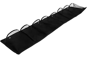 BUGUUYO Hanging Shoe Organizer with 8 Mesh Compartments Black Non-woven Fabric for Rv and Camping Bedside