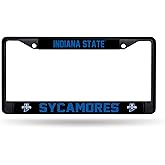 Rico Industries NCAA Indiana State Sycamores Standard Black Chrome Frame with Decal Inserts 12" x 6" Car/Truck Auto Accessory