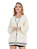 ebossy Women's Open Front Stars Embroideried Cable