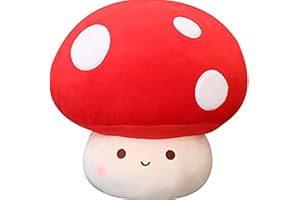 WeBingo Mushroom Plush Pillow, 12 Inch Cute Large Mushroom Decor Stuffed Animal Plushies Stuffy for Girl Boy Kid Adult, Giant Big Jumbo Soft Toy Gift for Birthday Christmas Valentine's Day