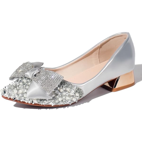 gold blue white dress Baby Girl Princess Shoes Cozy Bow Sequin Dress Shoes – marryshe main image 0