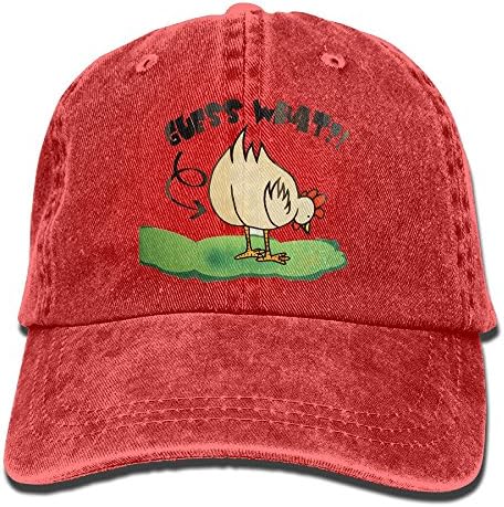 Johnflick Unisex Denim Hats,Guess What Chicken Butt,sports Cap,baseball Hats, Washed Denim Polo Style Baseball Cap Hat