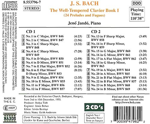 Bach: The Well-Tempered Clavier, Book 1
