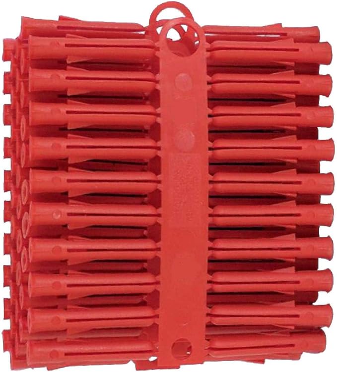 100 x Red Wall Raw Plugs Expansion Fixings for No.610 Screws Drill