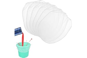 AHQIZFX 6PCS 1-Gallon Paint Strainer Bags with Elastic Drawstring, Fine Nylon Mesh Disposable Filters for Paint and Gardening, White