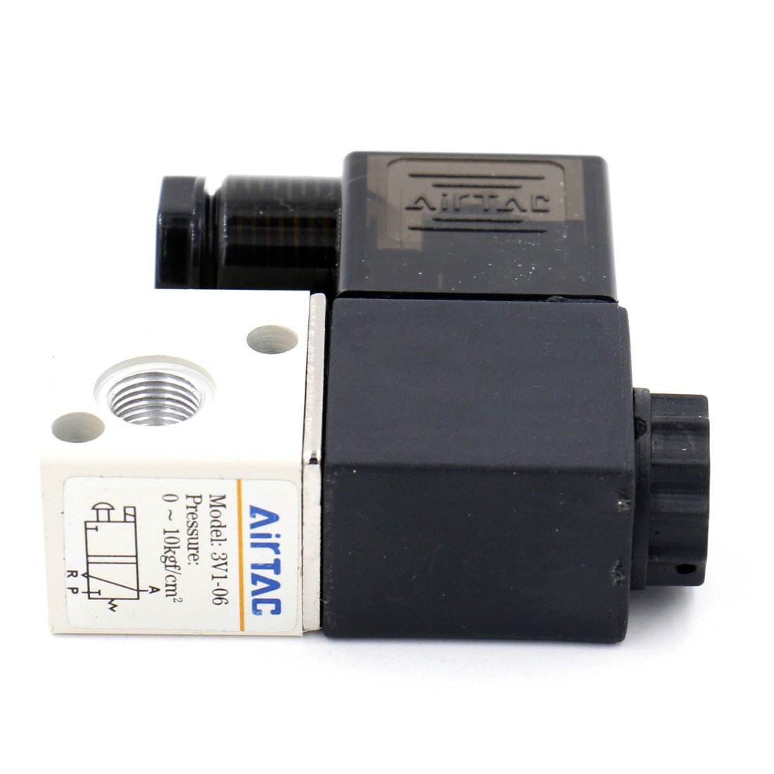 Baomain Pneumatic Solenoid Air Valve 3V106 DC24V 3 Way 2 Position PT1